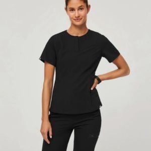 FIGS Bristol Black Scrub Top Medium